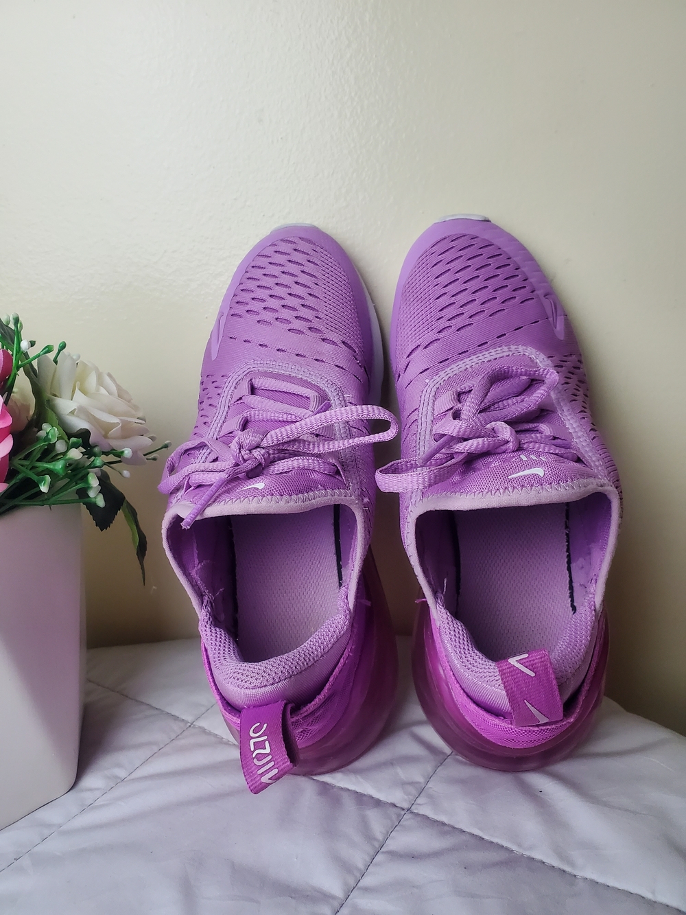 Nike Air Max 270 Women's Athletic Sneakers - Purple Size 4Y - Picture 6 of 7